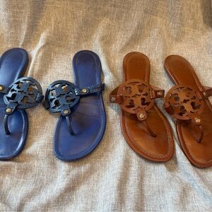 Tory Burch Blue and Brown Sandals